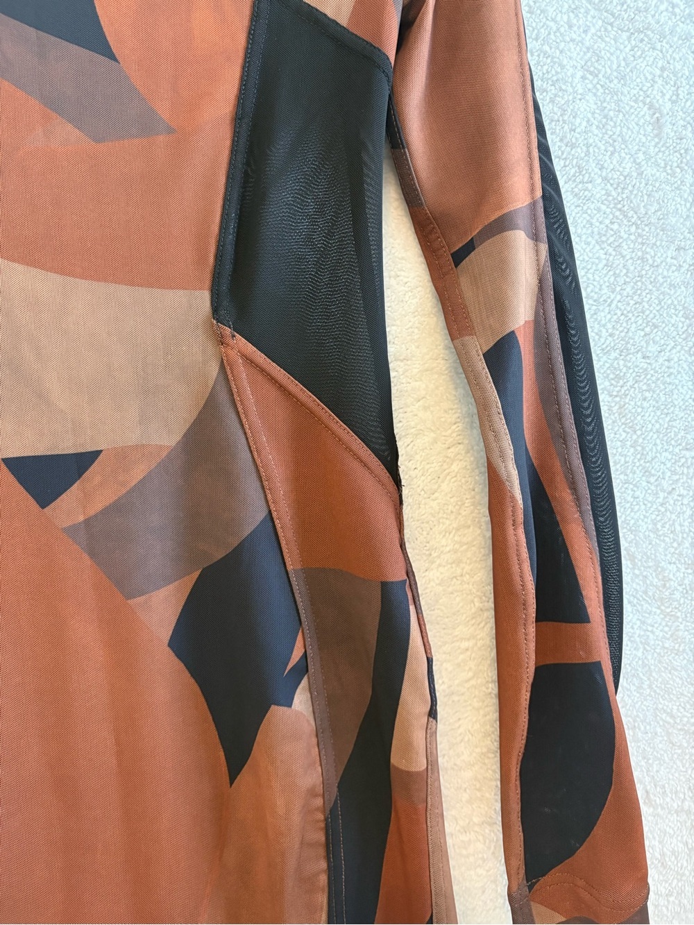 House of CB Cassidy Brown Abstract Bodycon Midi Dress Size Medium - Picture 3 of 12